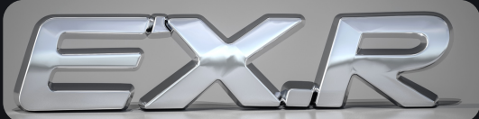 EX.R chrome 3D badge